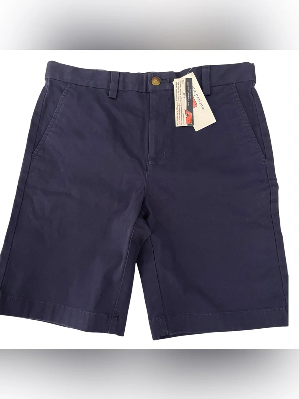 Vineyard Vines Breaker Shorts Boys Size 12 Navy Blue Chino Stretch NWT